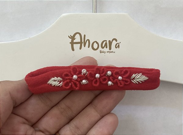 Faixa de Cabelo para Bebê Feminina 3 Florzinhas Delicada Roana