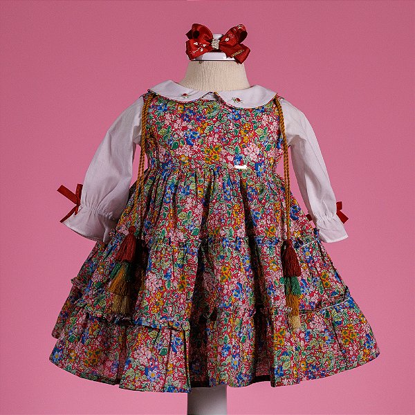 Vestido Infantil Boho Chic Estampado Roana