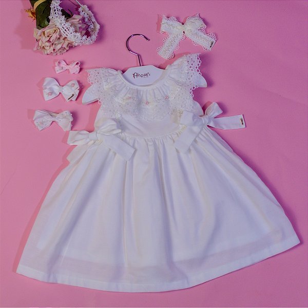Vestido Infantil Encanto Magia Marfim Roana