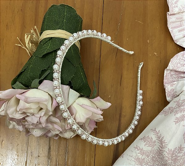 Tiara Infantil Encanto Delicada Perolas Roana