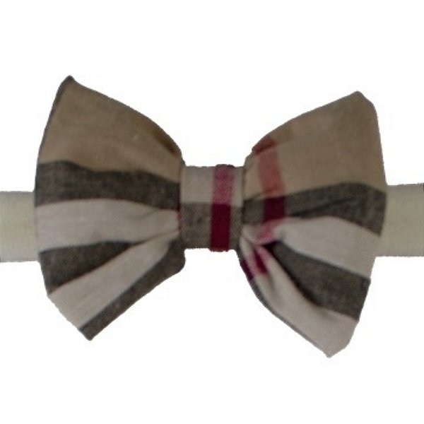 Faixa Infantil Meia de Seda com Laço Xadrez Estilo Burberrry Xadrez Roana