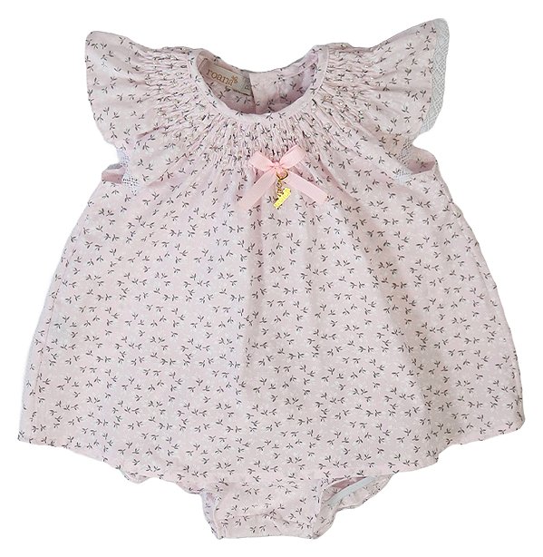 Vestido Infantil com Calcinha Adoraveis Flores Rosa Roana