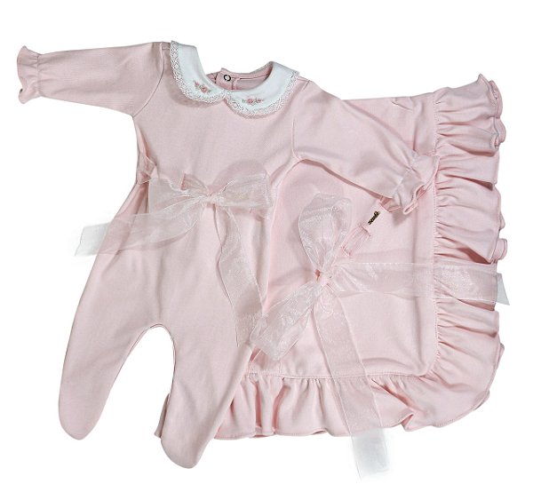 Saída de Maternidade Menina Encanto Rosa Roana