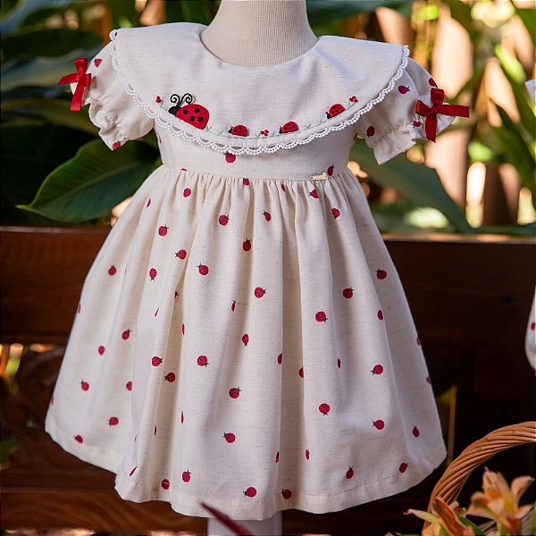 Vestido Minha Joaninha Marfim Roana