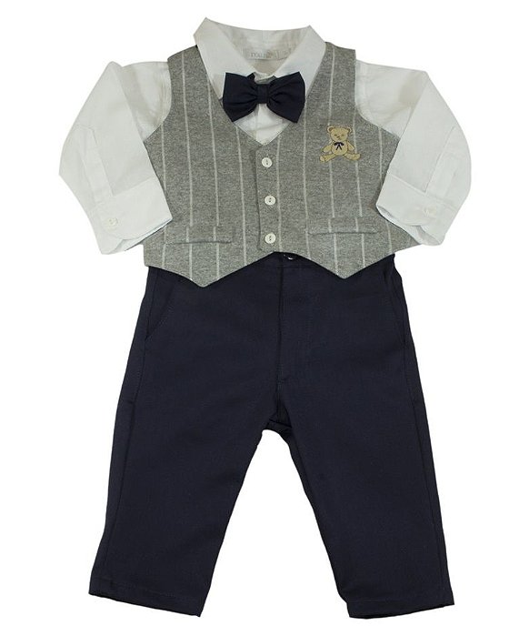 Conjunto Roana Teddy Bear - Listrado Cinza