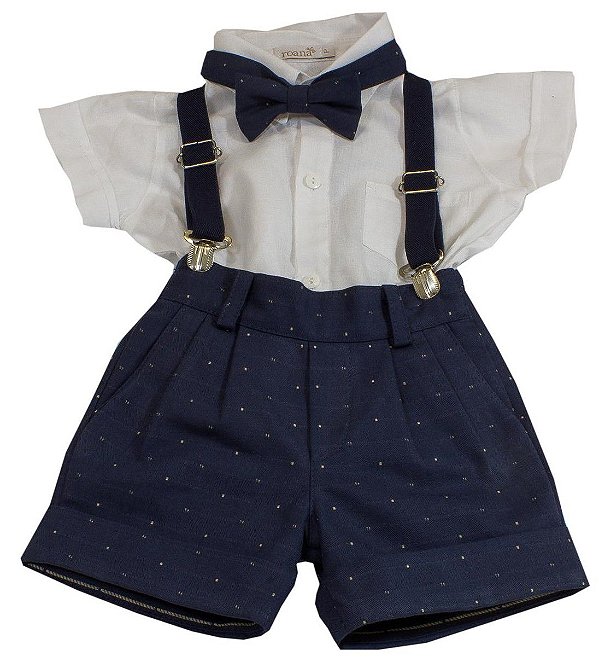 Conjunto Social Short com Suspensório Roana - Marinho