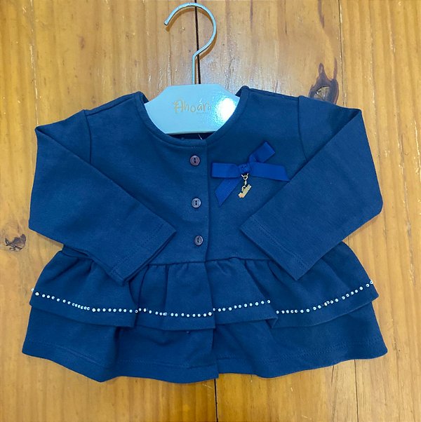 Casaco Infantil Suedine Básico Marinho Roana