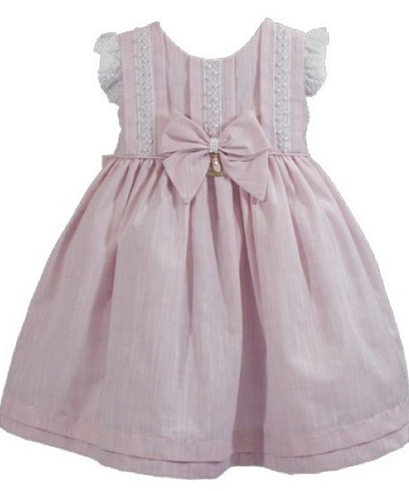 Vestido Infantil Detalhes de Renda Rosa Roana