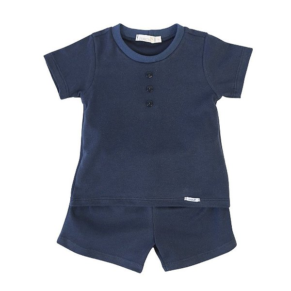 Pijama Menino Sonho de Brincar Marinho Liso - Roana