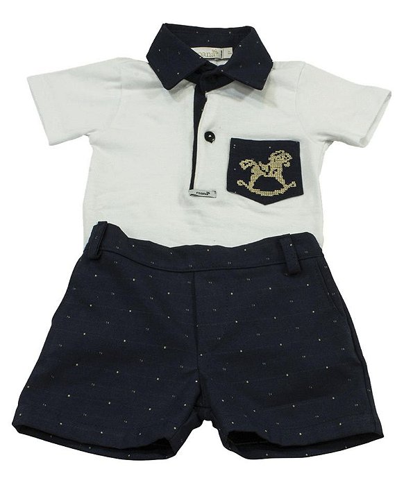 Body com Short Masculina Cavalo de Pau Roana - Marinho