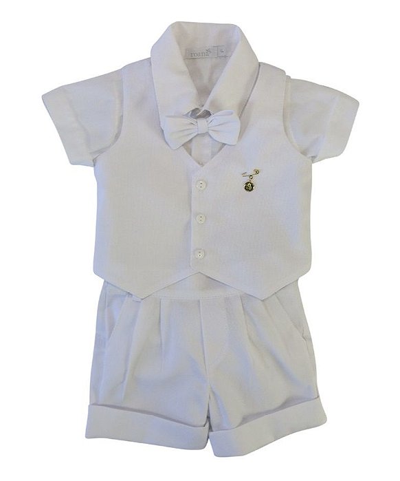 Conjunto Menino Com Colete Roana - Branco