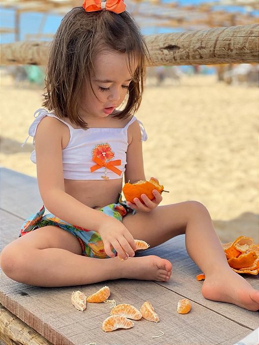 Banho De Sol Menina Roana - Estampado Azul