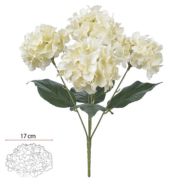 HORTENSIA X5 (CREME) 50cm