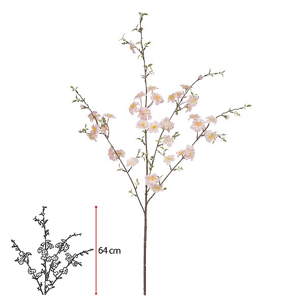 FLOR CEREJEIRA (ROSA CLARO) 90cm