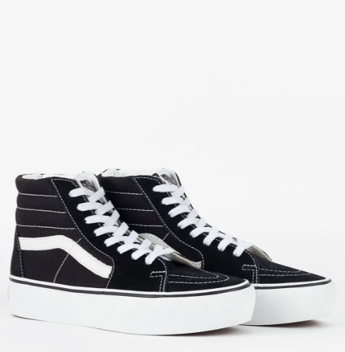 TÊNIS VANS SK8-HI PLATAFORMA BLACK TRUE WHITE
