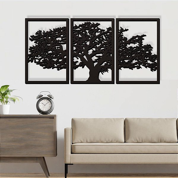 "Trio Árvore da Vida" - Peça Decorativa em MDF Premium