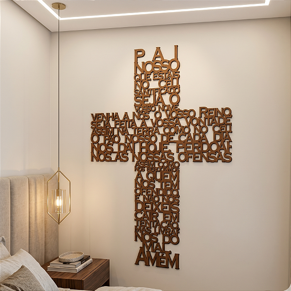 “Pai Nosso na Cruz” - Peça Decorativa em MDF Premium