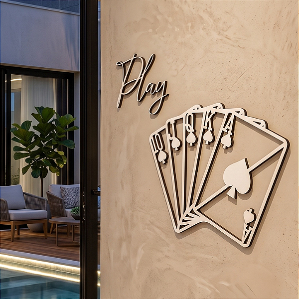 Escultura de Parede | Royal Play Poker - Painel Decorativo em MDF