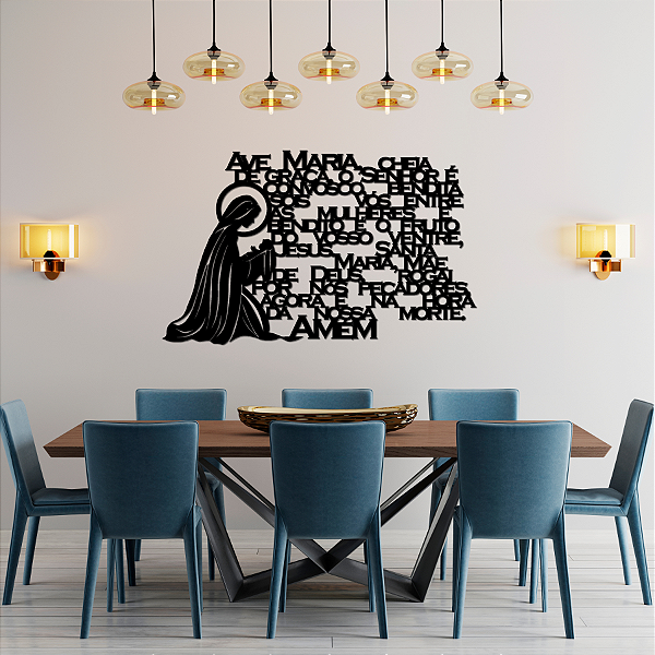 Oração Ave Maria - Peça Decorativa em MDF Premium