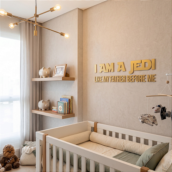 Frase de Parede Geek | Star Wars I Am A Jedi - Lettering em MDF