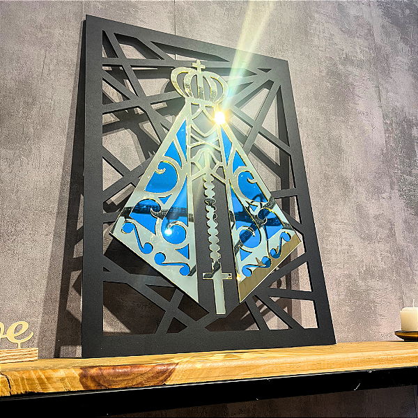 “Nossa Senhora Aparecida” - Peça Decorativa com Acrílico em MDF Premium