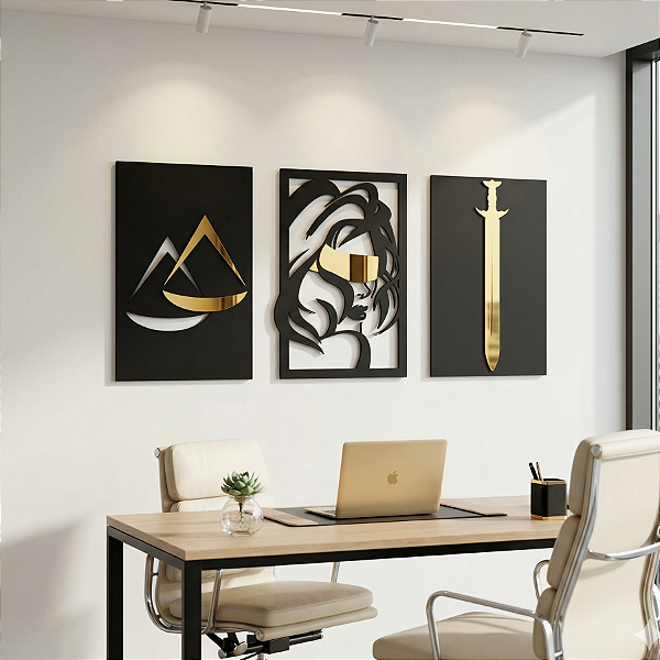 Escultura de Parede Direito Advocacia | Trio Deusa da Justiça