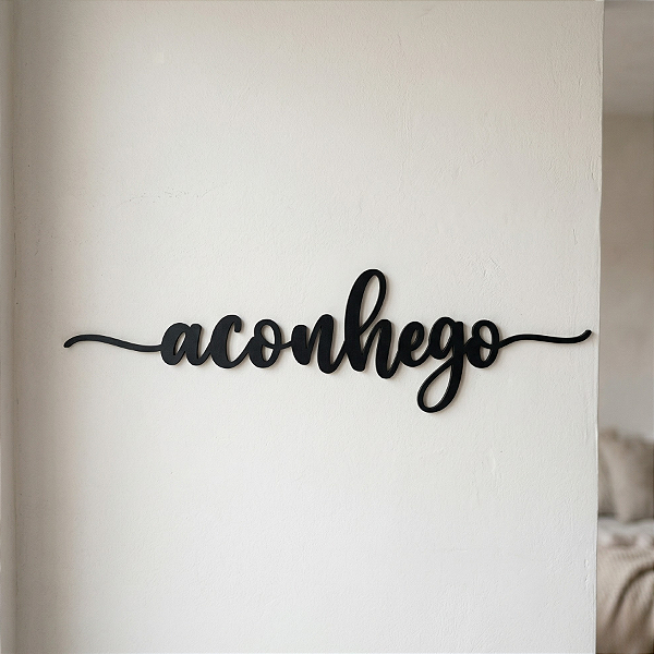 Escultura de Parede em MDF - Palavra de Parede em Lettering | "Aconchego"