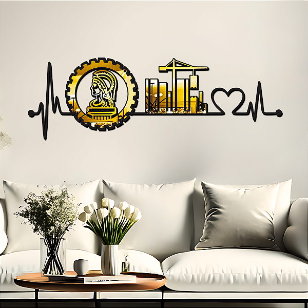 Escultura de Parede em MDF com Acrílico – Profissões | Batimentos Engenharia Civil