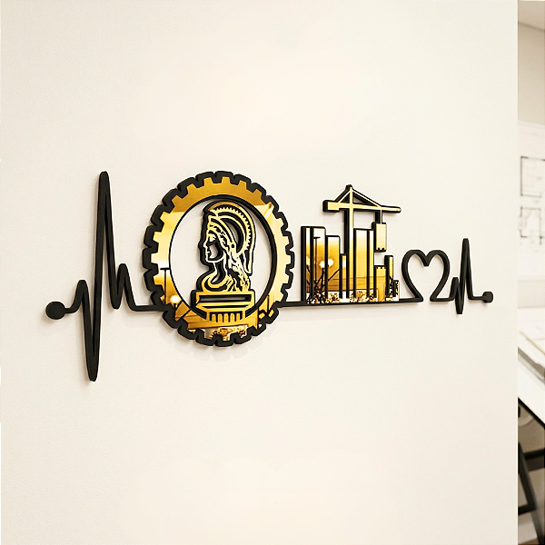 Escultura de Parede em MDF com Acrílico – Profissões | Batimentos Engenharia Civil