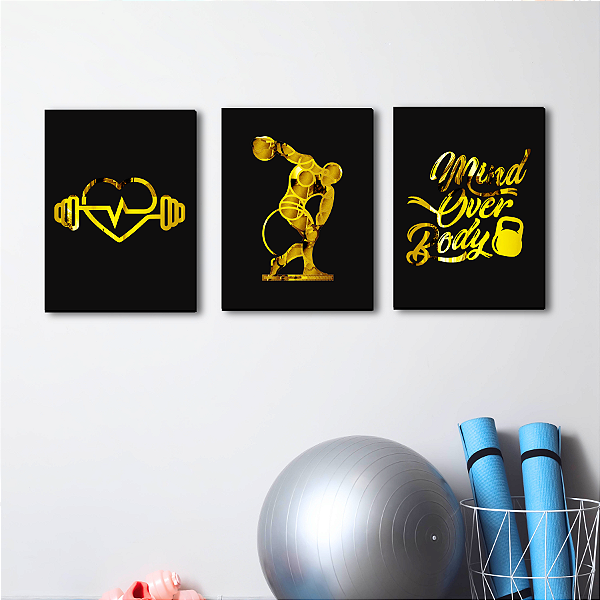 “Trio Educação Física” - Peça Decorativa com Acrílico em MDF Premium