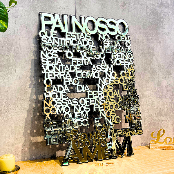 “Oração Pai Nosso” - Peça Decorativa com Acrílico em MDF Premium