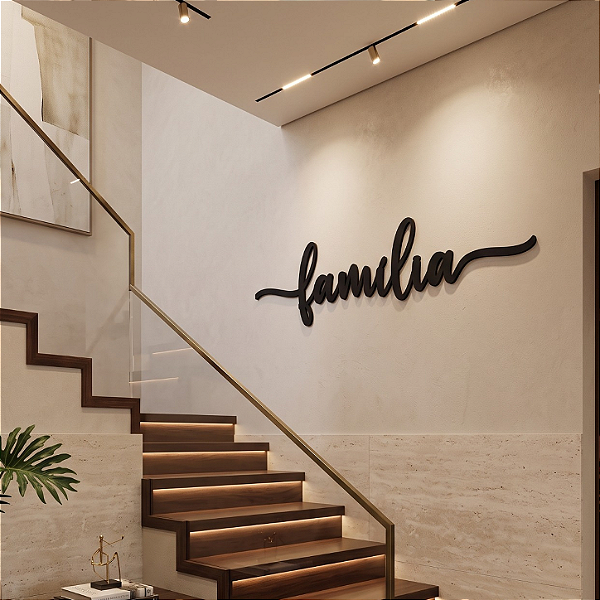 Palavra de Parede em Lettering | Família - Escultura Decorativa em MDF