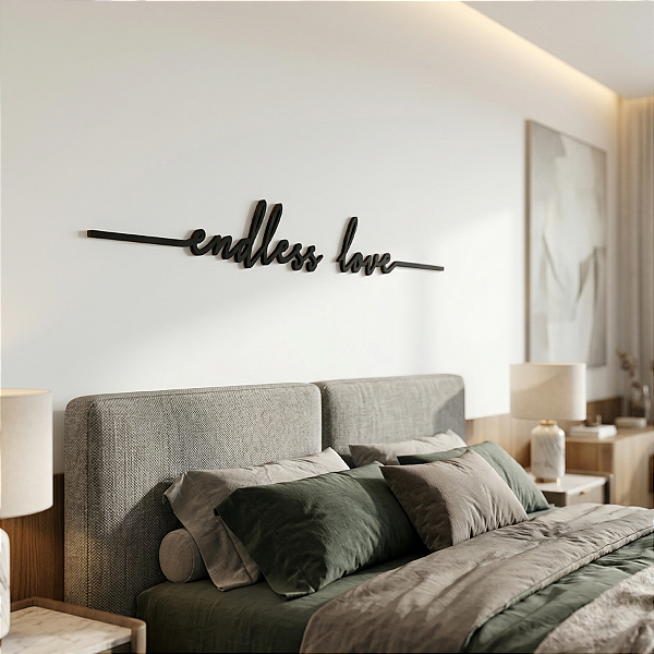 Frase de Parede em Lettering | Endless Love - Escultura Romântica em MDF