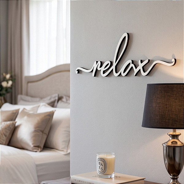 Palavra de Parede em Lettering | Relax - Escultura Decorativa em MDF