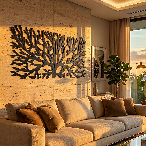 Painel Decorativo Vazado | Ramos d’Alma - Escultura de Parede em MDF