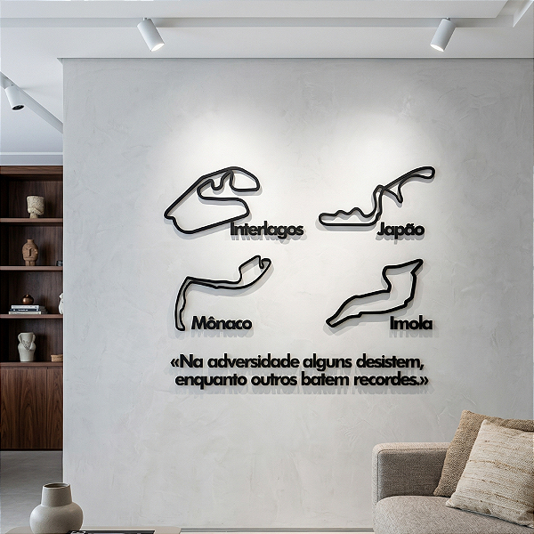 Senna – Legado | Quadro Escultura de Parede em MDF com Frase e Pistas