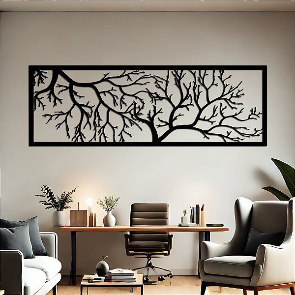Tramas e Ramas - Quadro Escultura de Parede | Painel Vazado