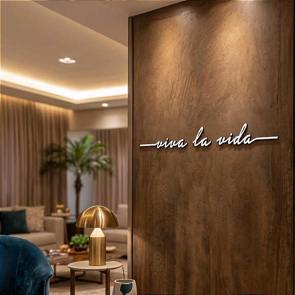 Frase de Parede em Lettering | Viva La Vida - Escultura Decorativa em MDF