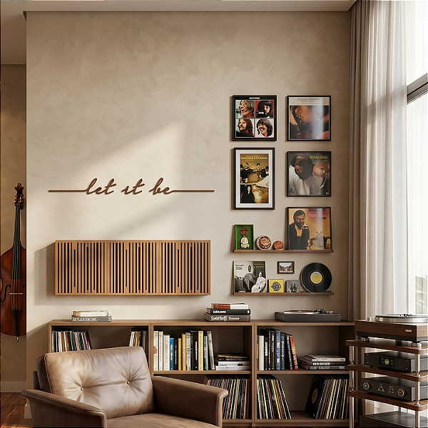 Frase de Parede em Lettering | Let It Be - Escultura Decorativa em MDF