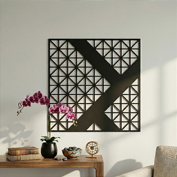 Escultura de Parede em MDF - Releitura Artística e Abstrata | Releitura de "Counter-Composition VI " - Obra de Arte de Theo Van Doesburg