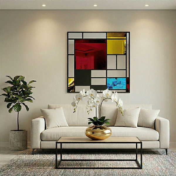 Releitura Composição com Vermelho, Azul e Amarelo de Piet Mondrian