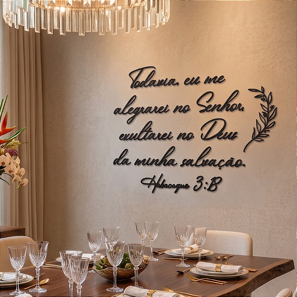 Frase de Parede Religiosa | Todavia Me Alegrarei no Senhor (Habacuque 3:18) - em MDF