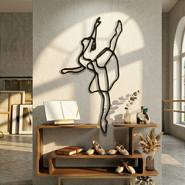 Escultura de Parede em MDF - Figura Feminina | Dança do Vento