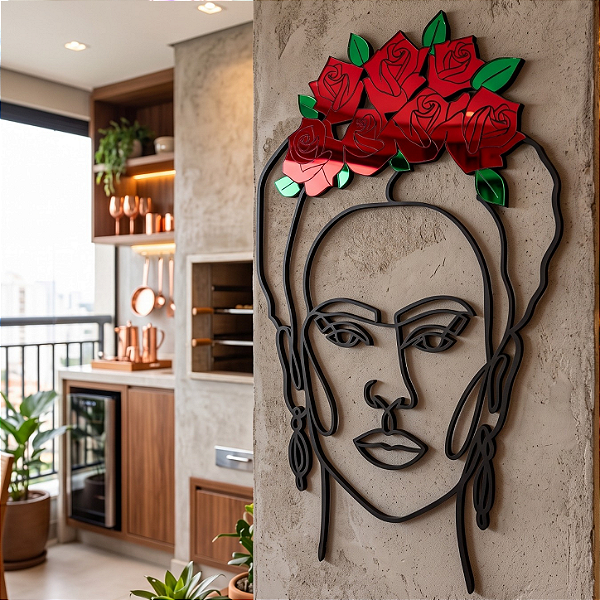 Escultura de Parede | Frida Kahlo - Releitura Artística em MDF Vazado