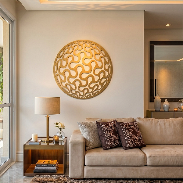 Escultura de Parede em MDF – Arte Abstrata | Mandala Orbital