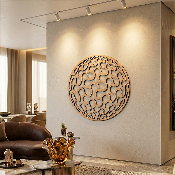 Escultura de Parede em MDF – Arte Abstrata | Mandala Orbital