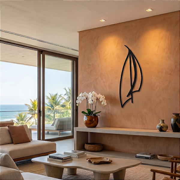 Painel Decorativo Vazado | Vela dos Sonhos Marítimos - Escultura Marítima em MDF