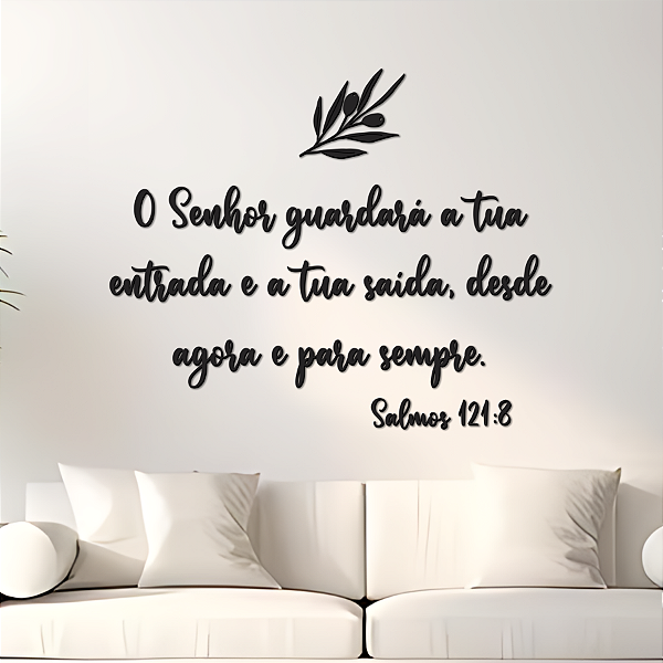 Salmos 121:8 - Frase Lettering de Parede em MDF Premium