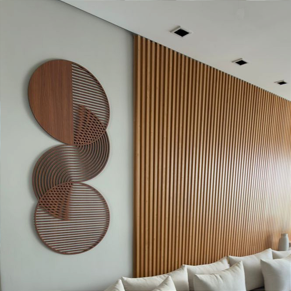 Escultura de Parede em MDF – Quadro Abstrato Vazado | Conexões Abstratas