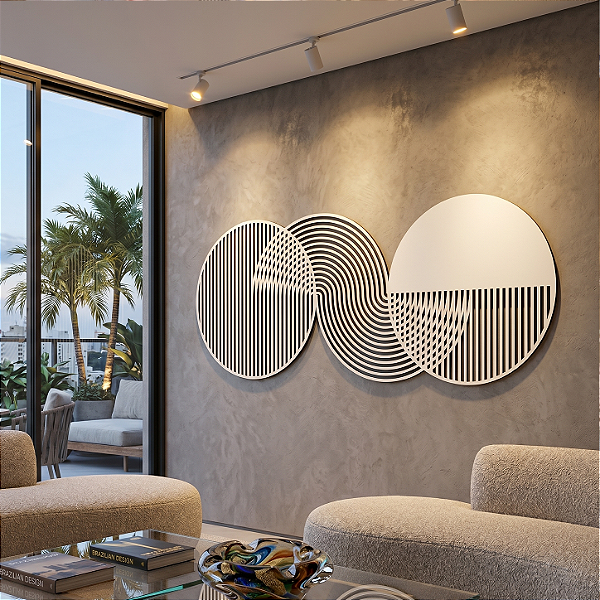Escultura de Parede em MDF – Quadro Abstrato Vazado | Conexões Abstratas